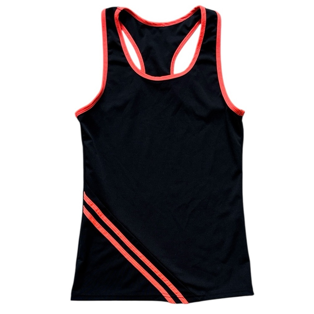 Black and Red-Orange Women's Racerback Tank Top